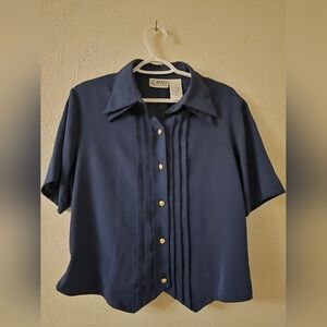 Liz Baker Essentials Dark Blue Blouse